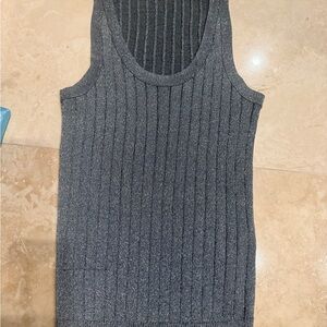 Zara Gray Ribbed Tank Top women’s XS